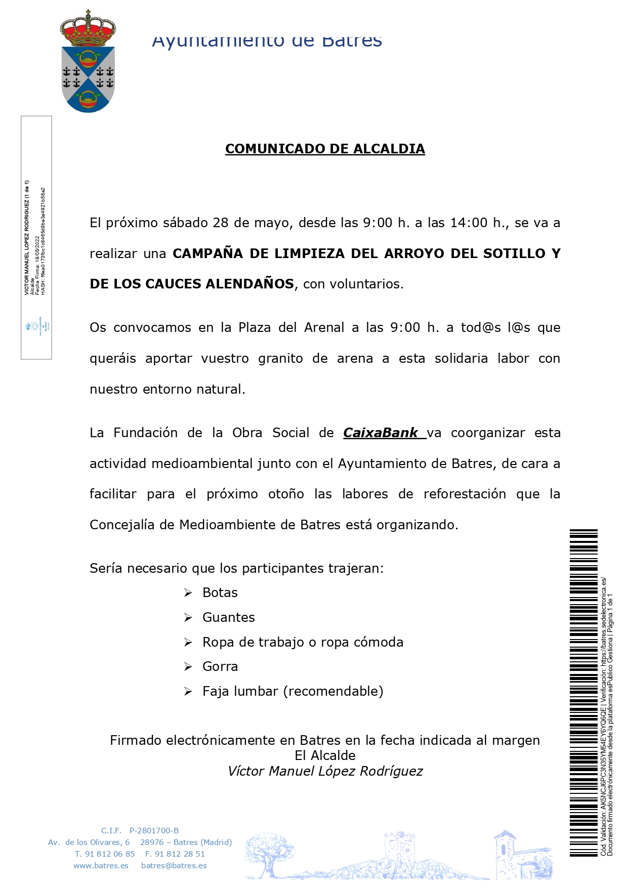 20220518 Comunicacin ciudadano COMUNICADO CAMPAA DE LIMPIEZA DEL ARROYO DEL SOTILLO Y CAUCES ALENDAOS page 0001