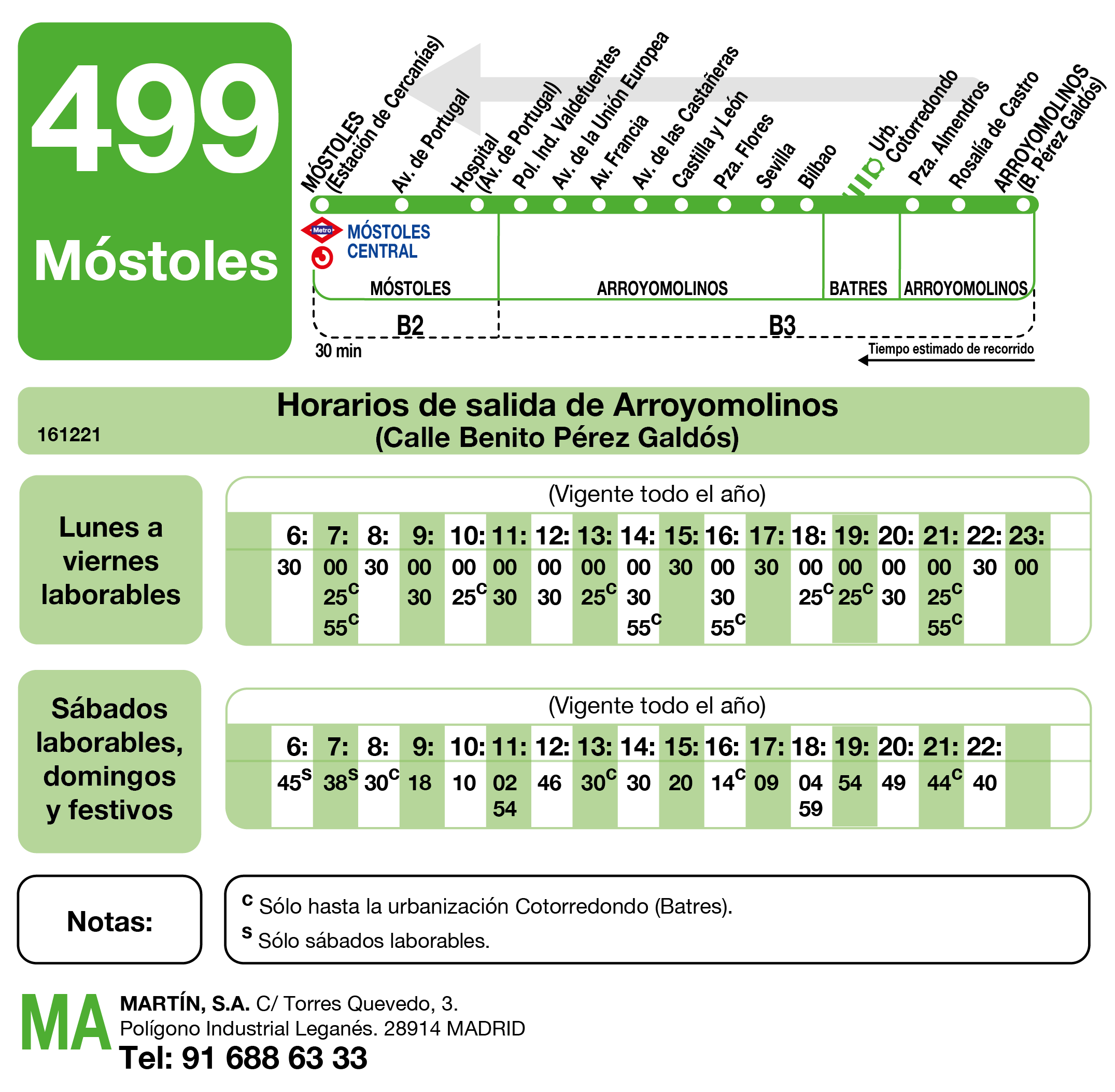 AUTOBUS HORARIOS 499 MOSTOLES