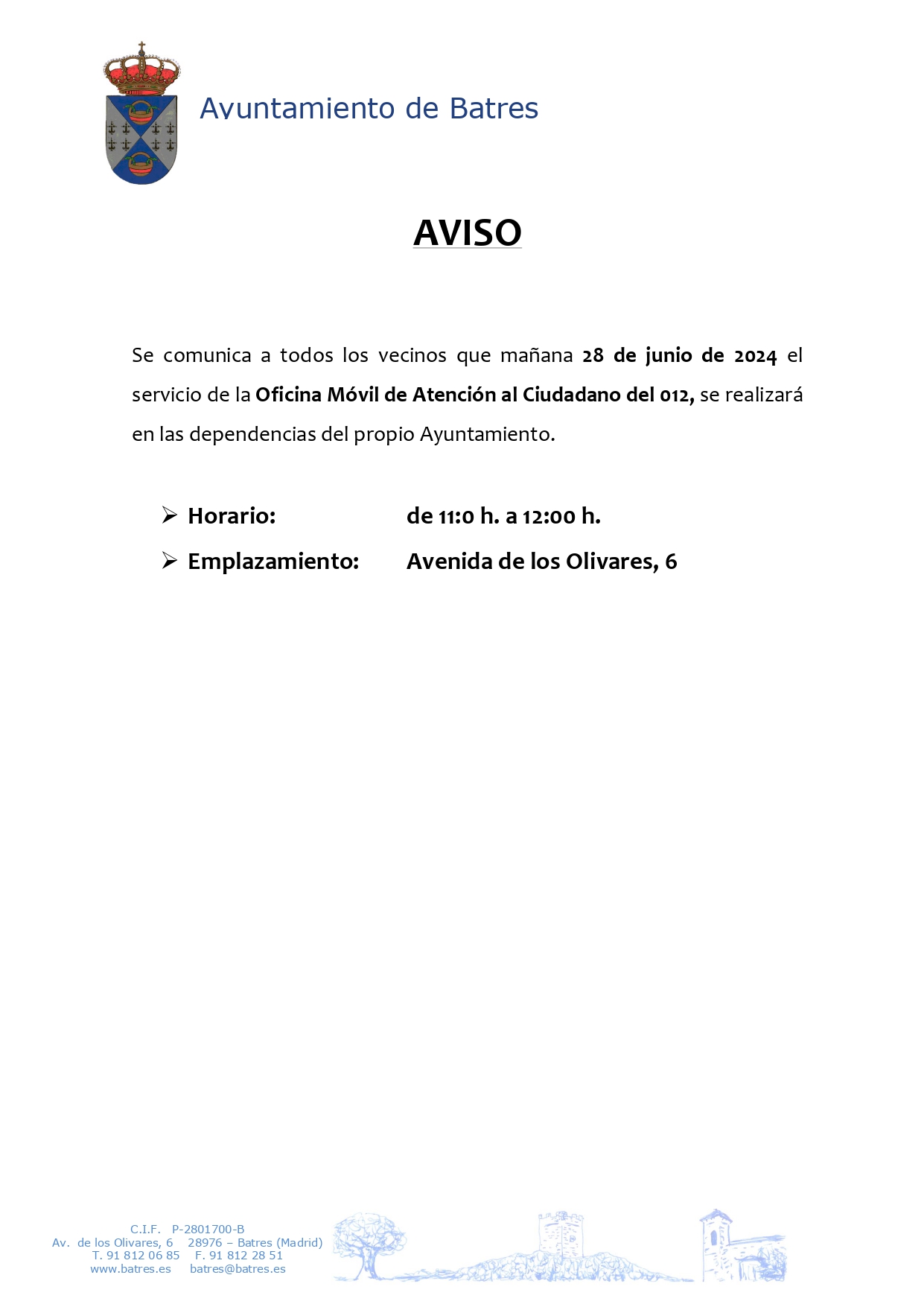 AVISO 012  28 de junio de 2024
