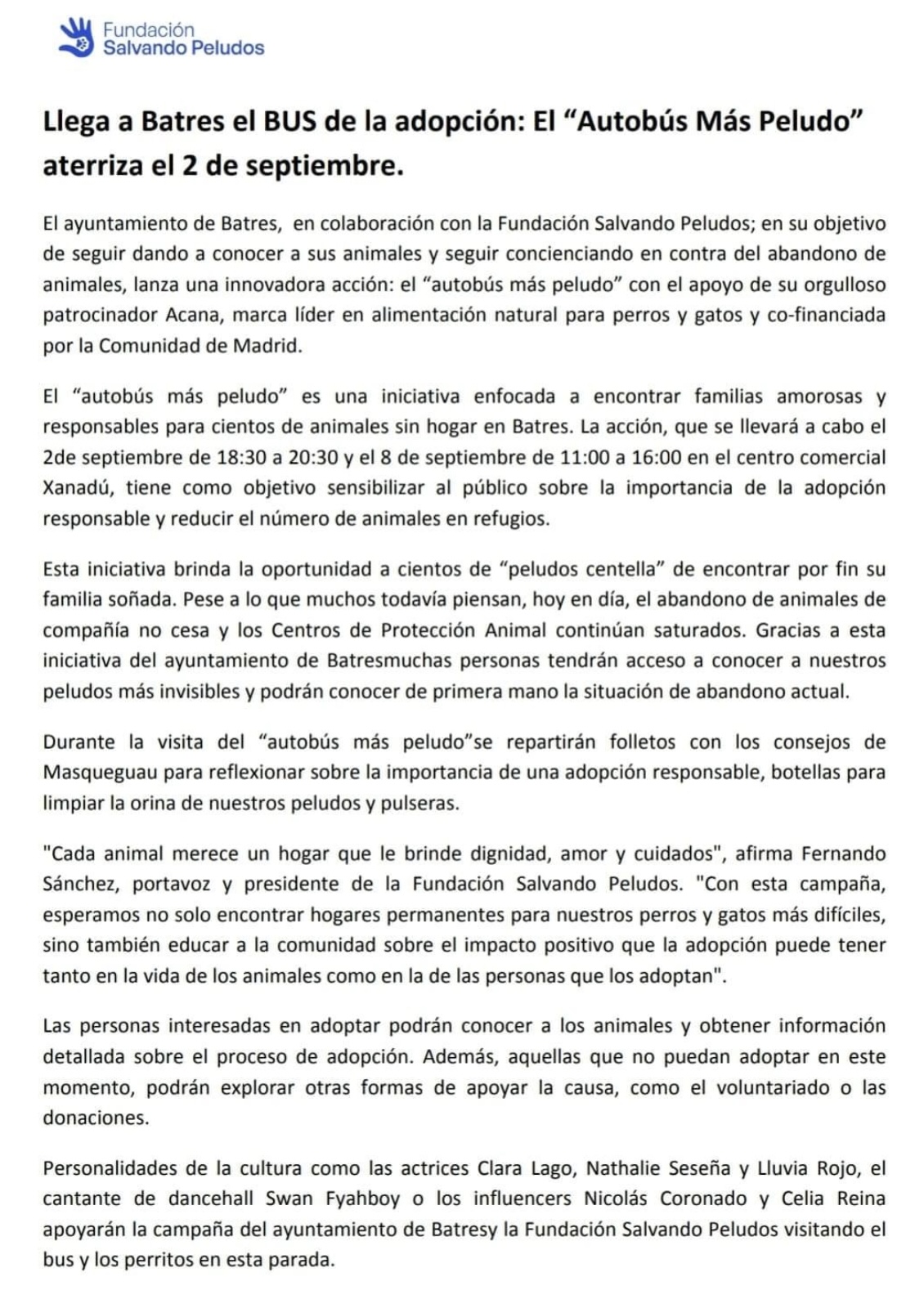 ESCRITO SALVANDO PELUDOS